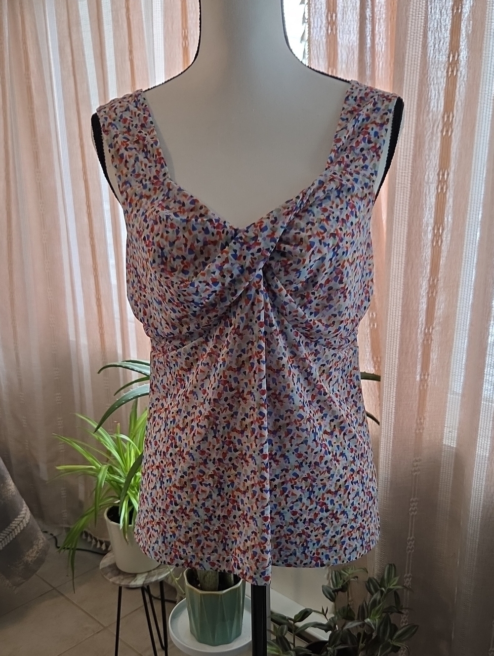 CAbi Multicolor Twist-Front Camisole